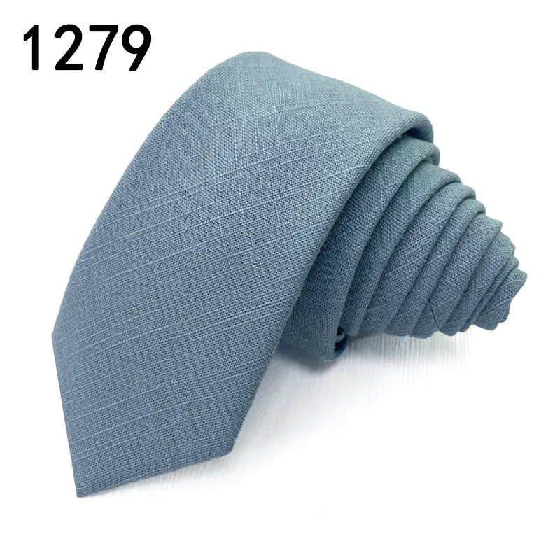 Casual Solid Color Cotton Men's Tie