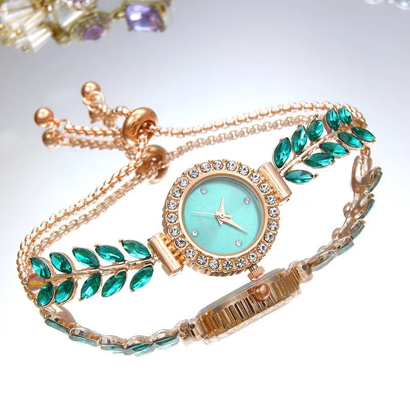 Casual Leaf Jewelry Buckle Quartz Women's Watches