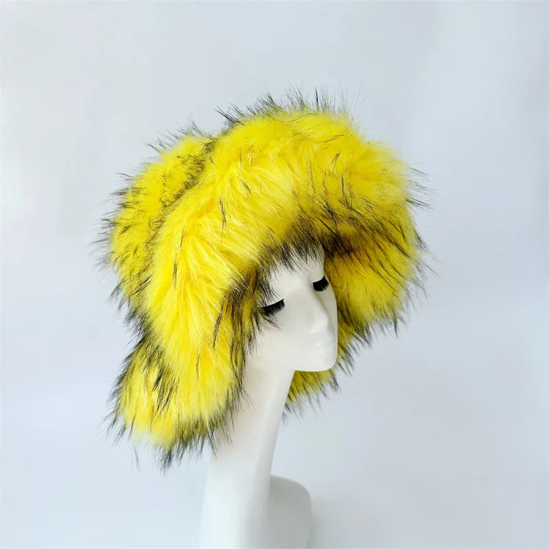 women's lady punk color block big eaves felt hat