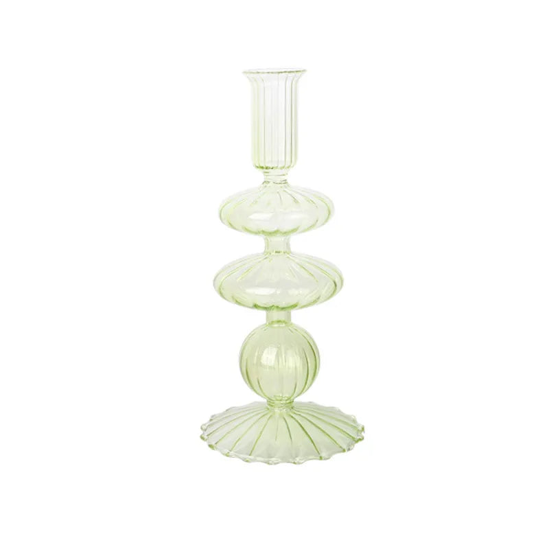 Artistic Geometric Glass candlestick Artificial Decorations