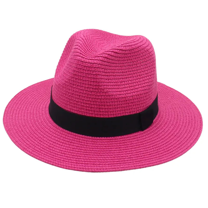 Unisex Vacation Classic Style Solid Color Big Eaves Straw Hat