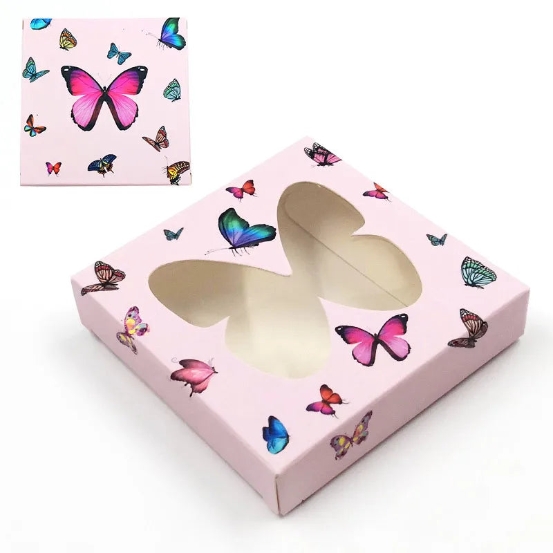 fashion new butterfly window false eyelash card paper rectangular box