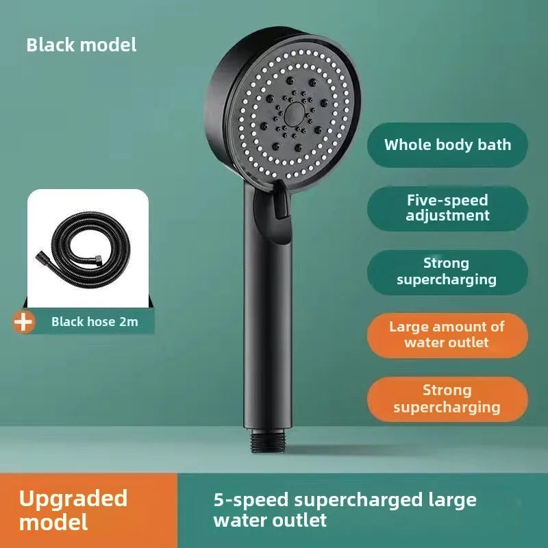Pressurized Shower Head Shower Set Wholesale Black Samurai Home Bath Handheld Shower Head Bathroom Bracket