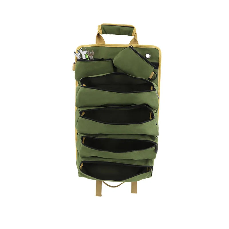 Multi-function roll-type electrician bag garden electrician portable tool bag car hanging hardware storage bag