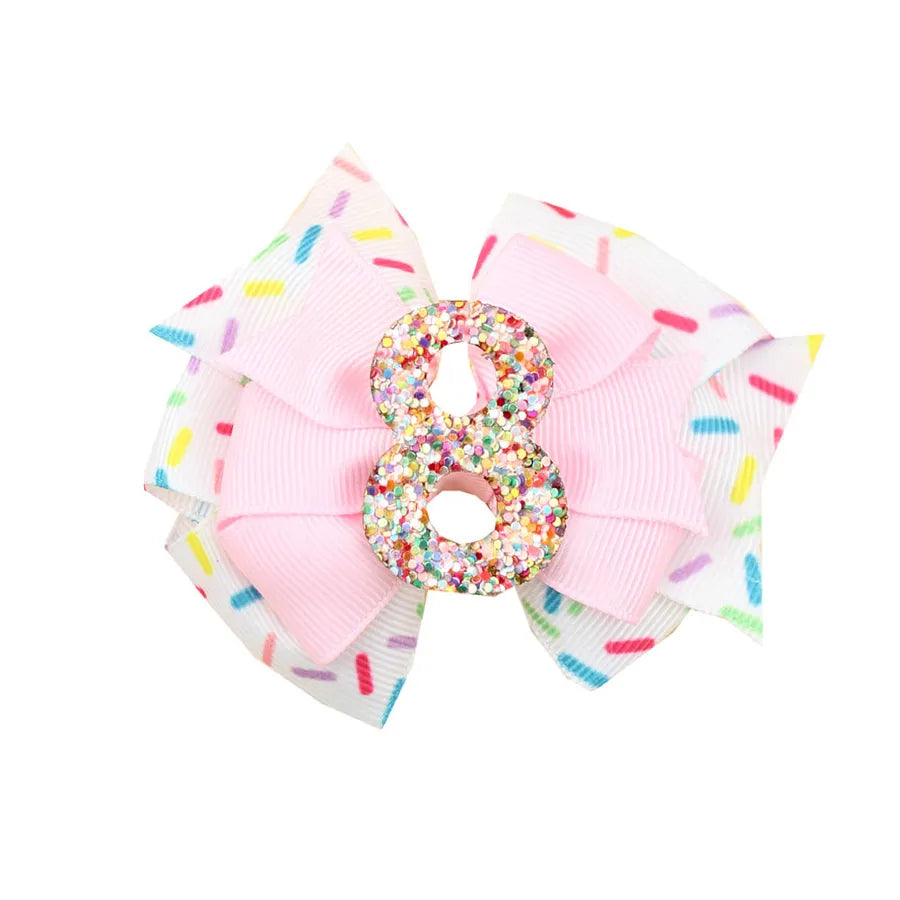 Explosions Birthday Hairband Digital Glitter Hairpin Baby Ice Cream Hair Accessories Pink Headwear