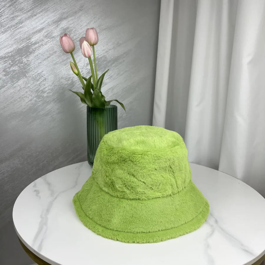 women's basic solid color curved eaves bucket hat