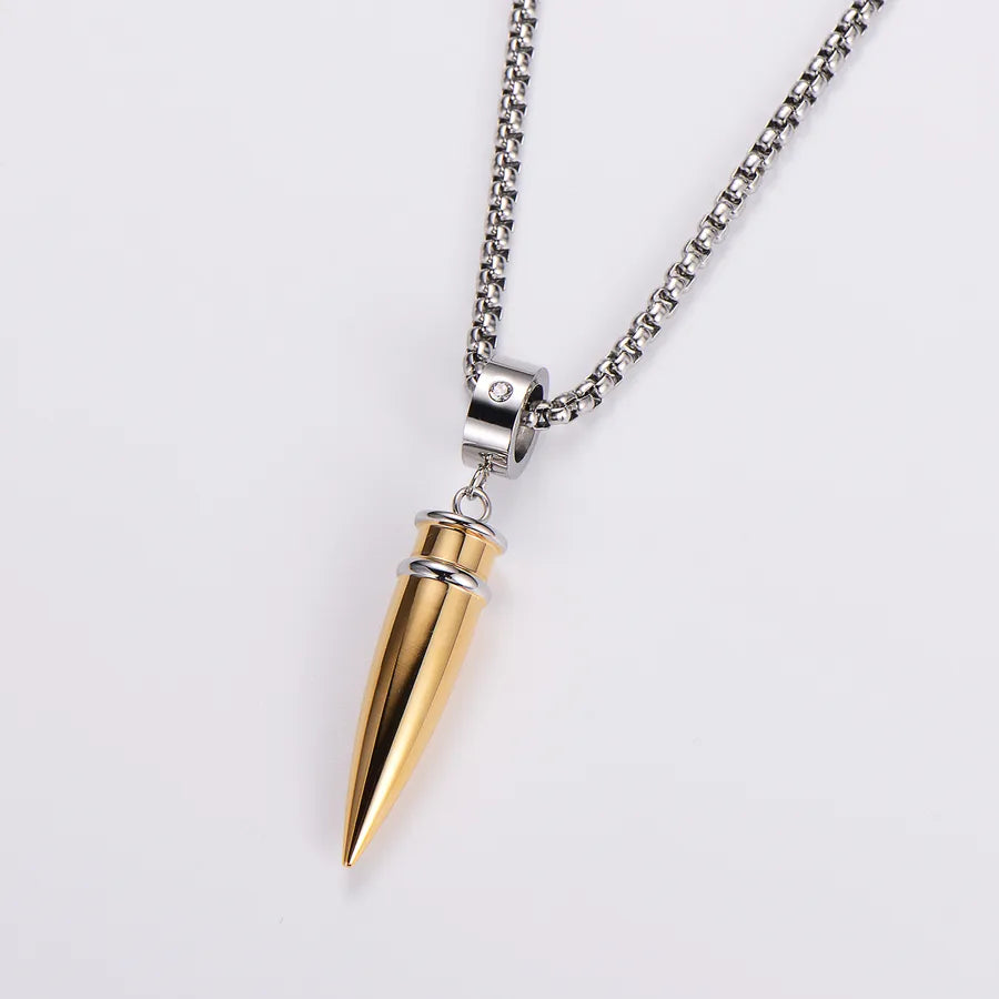 Hip-Hop Bullet 304 Stainless Steel Plating Inlay Men's