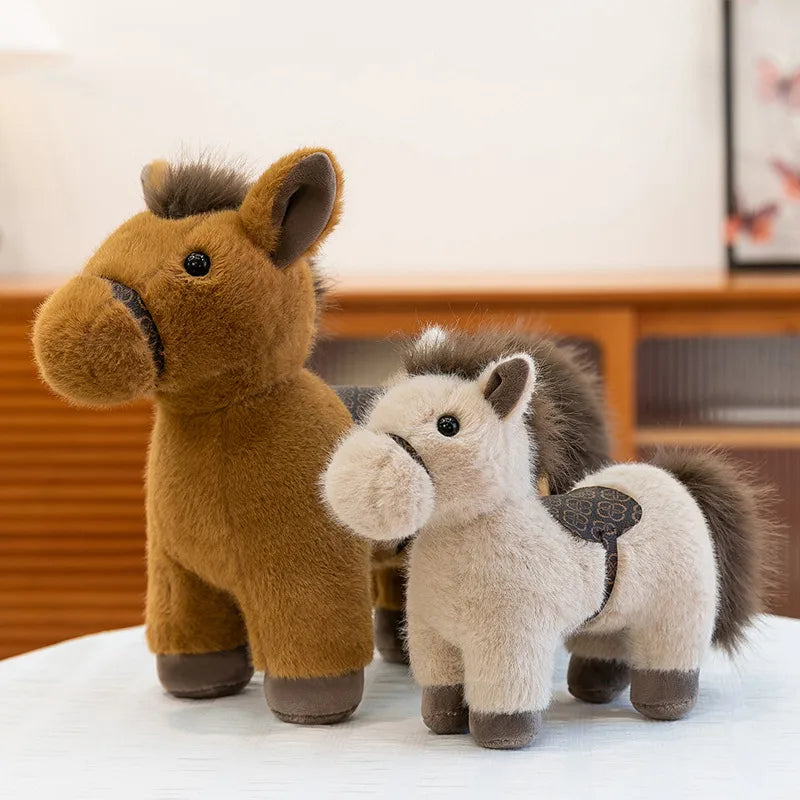 Soft Plush Toy Realistic Horse Doll Comforting Stuffed Animal Toy For Kids PP Cotton Material
