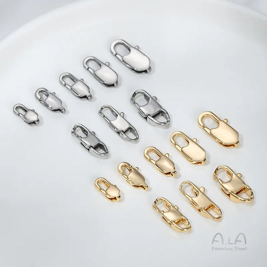 1 Piece 6*11mm Titanium Steel Solid Color Polished Jewelry Buckle Jewelry Accessories