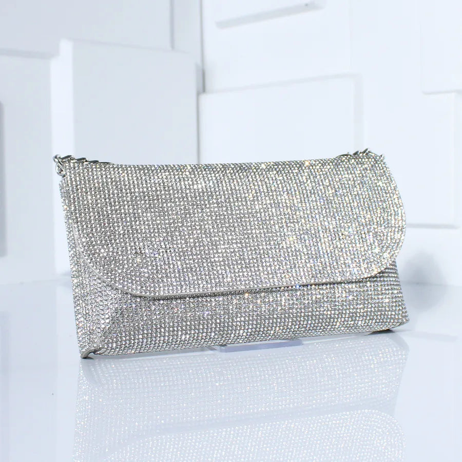 Black Silver Champagne Pu Leather Solid Color Square Evening Bags