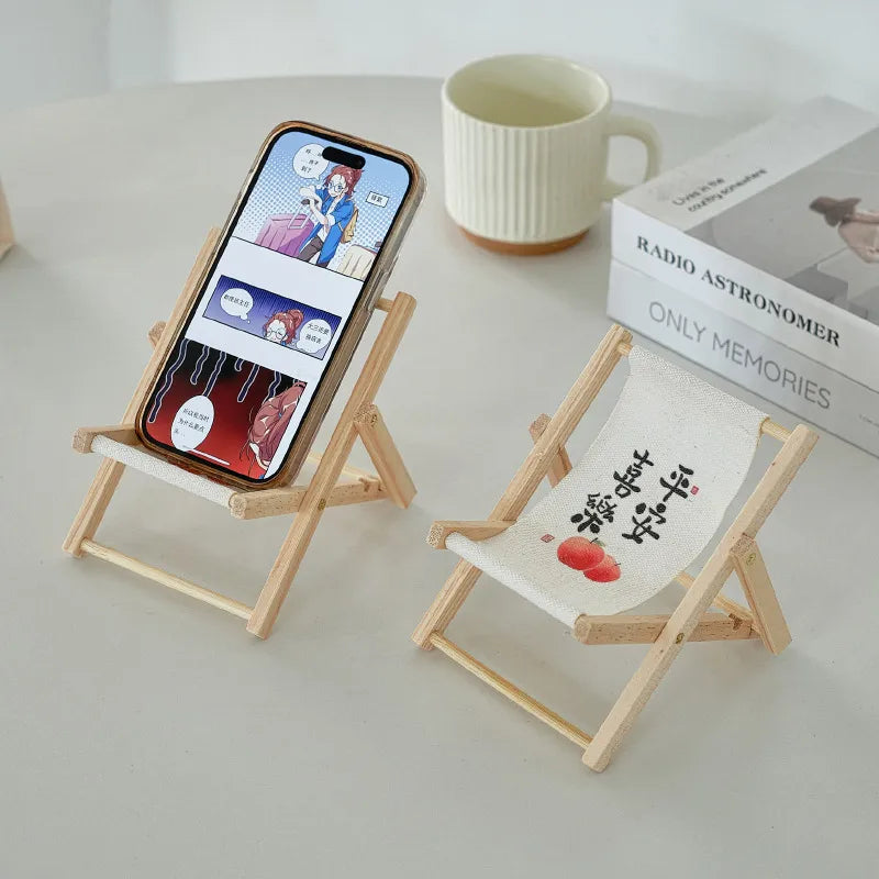 Casual Cute Printing Letter Wood Mobile Phone Holder Artificial Decorations
