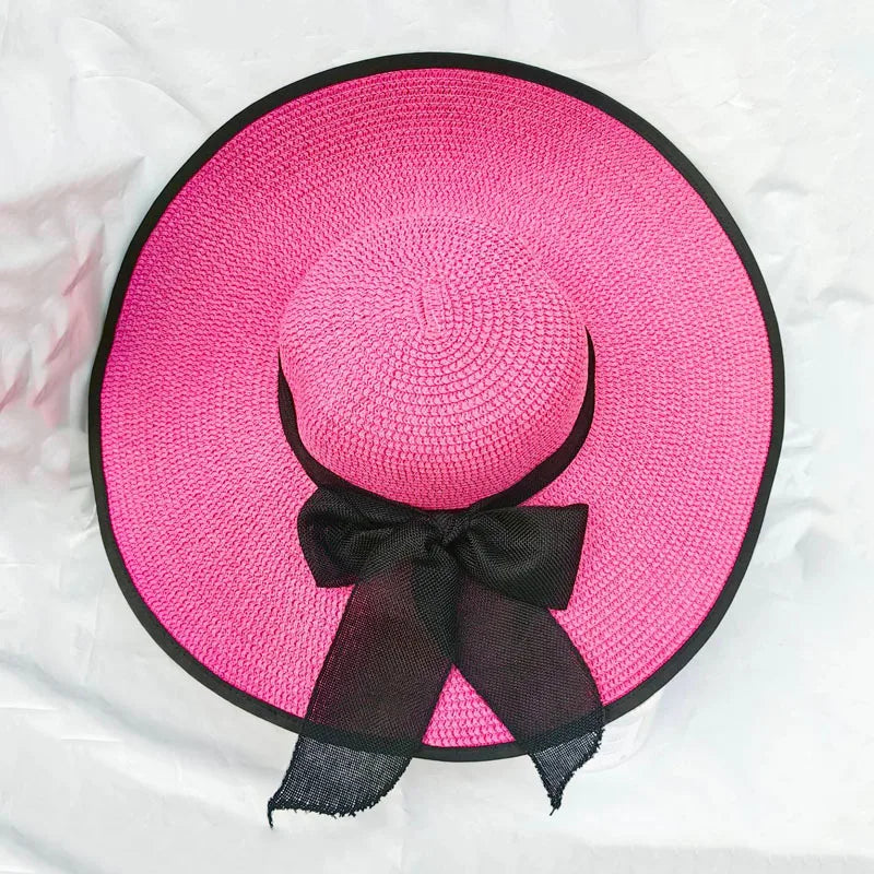 Women's Basic Vacation Solid Color Big Eaves Straw Hat