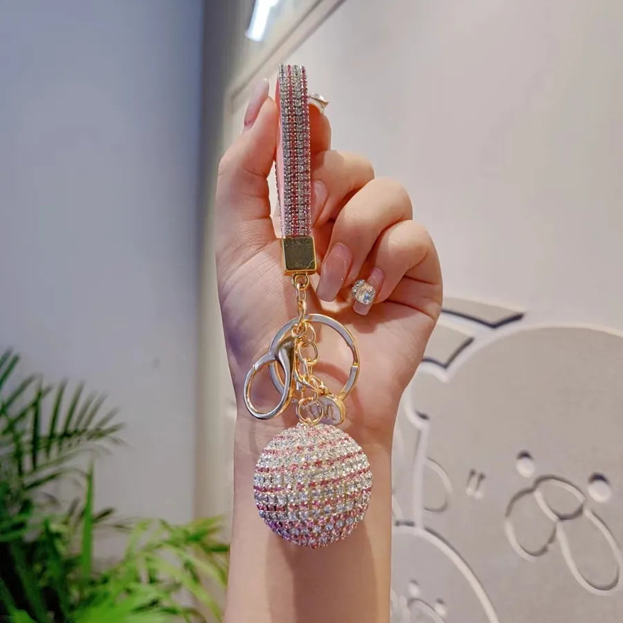 Creative Letter Crystal Ball Keychain Luxury Car Keyring Elegant Bag Charm Christmas Valentine's Day New Year Gift