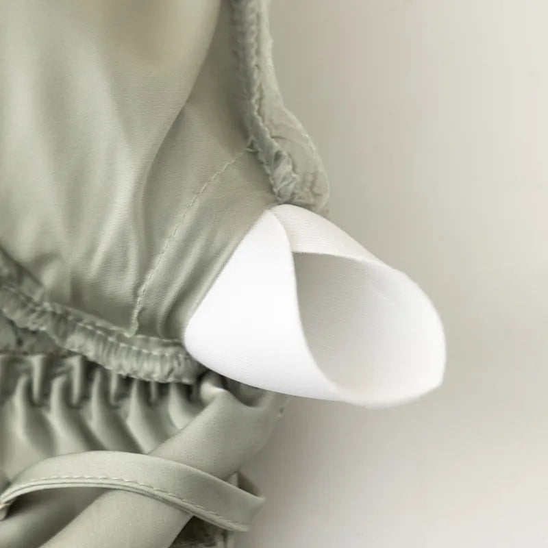 Sexy Ice Silk Thin Strap Shorts Set Women's Home Clothes With Chest Pad Spring Summer New Style Breathable Casual Sleepwear