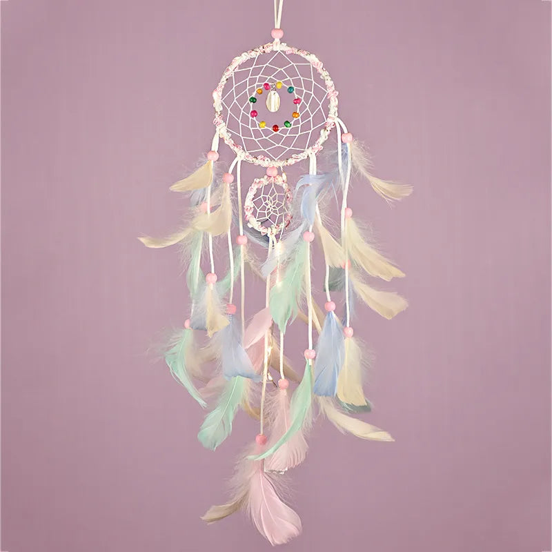 Simple Style Colorful Feather Iron Dreamcatcher Wall Art