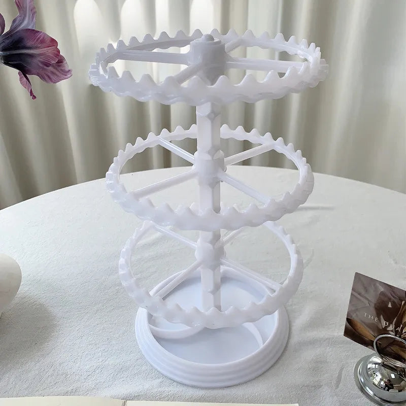 Multi-Layer Rotating Earring Storage Rack Women's Jewelry Display Stand Bracelet Necklace Small Accessories Holder Hair Tie