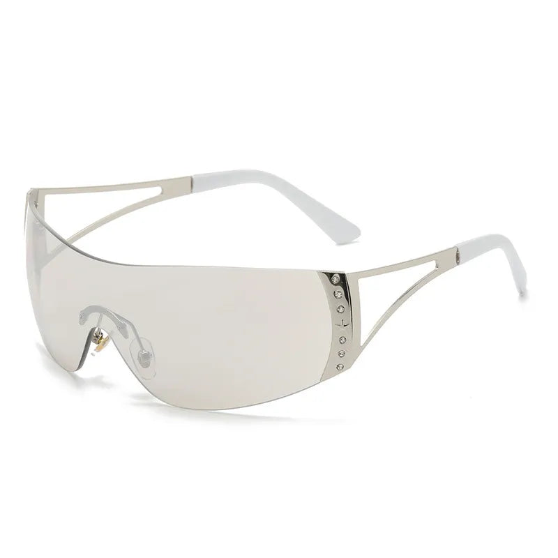 lady solid color ac square frameless women's sunglasses