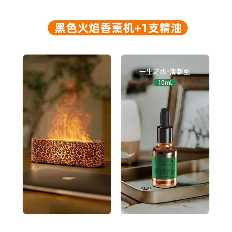 colorful 3d simulation flame aromatherapy Machine usb home office atmosphere air humidifying flame humidifier