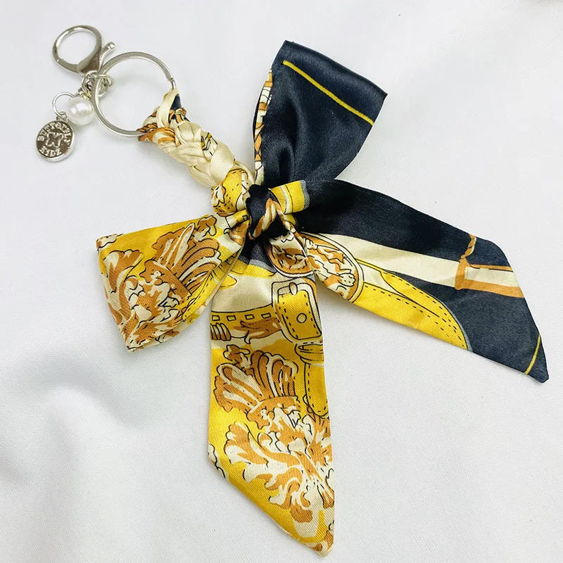Sweet Simple Style Bow Knot Cloth Metal Unisex Bag Pendant Keychain