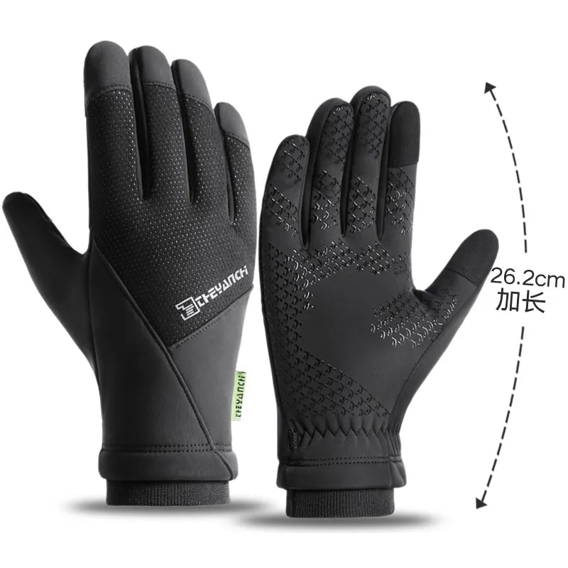 Cycling gloves winter Q9063 Waterproof warm velvet touch screen windproof motorcycle fitness outdoor sports gloves