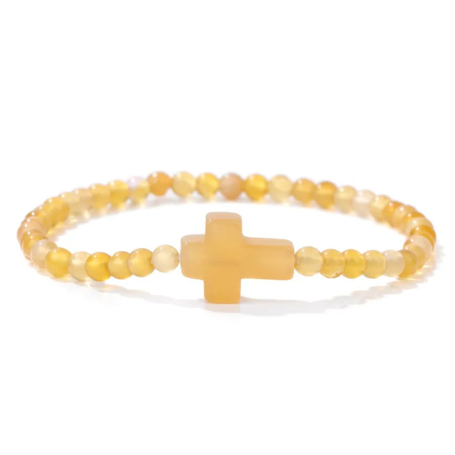 Simple Style Cross natural stone Crystal Bracelets In Bulk