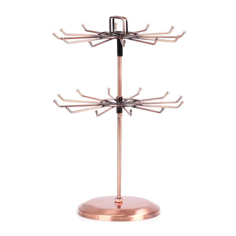 Vintage Iron Jewelry Rack Double-layer Rotatable Necklace Rack Bracelet Jewelry Display Stand Jewelry Props Promotional Wholesale