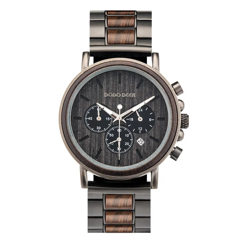 Business Color Block Double Side Snaps Electronic Men's Watches