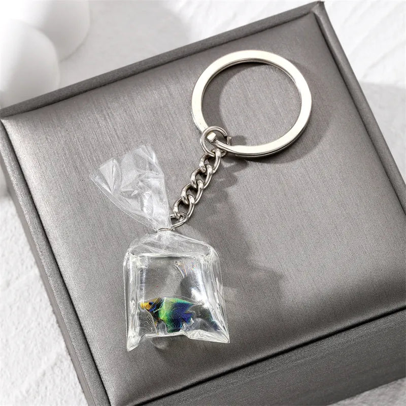 casual vintage style simple style fish resin bag pendant keychain