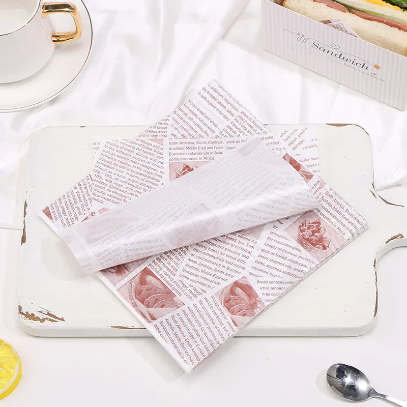 Square 18cm Oil-resistant Laminated Paper Burger Box Pad Paper Bento Cake Separation Paper Sandwich Packaging Paper