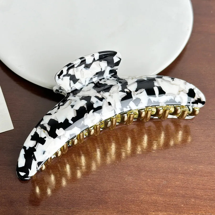 Large Versatile Shark Clamp Hair Clip Women's Fashion Acetate Moon Tooth Clamp Stylish Hair Accessories High-End Feeling