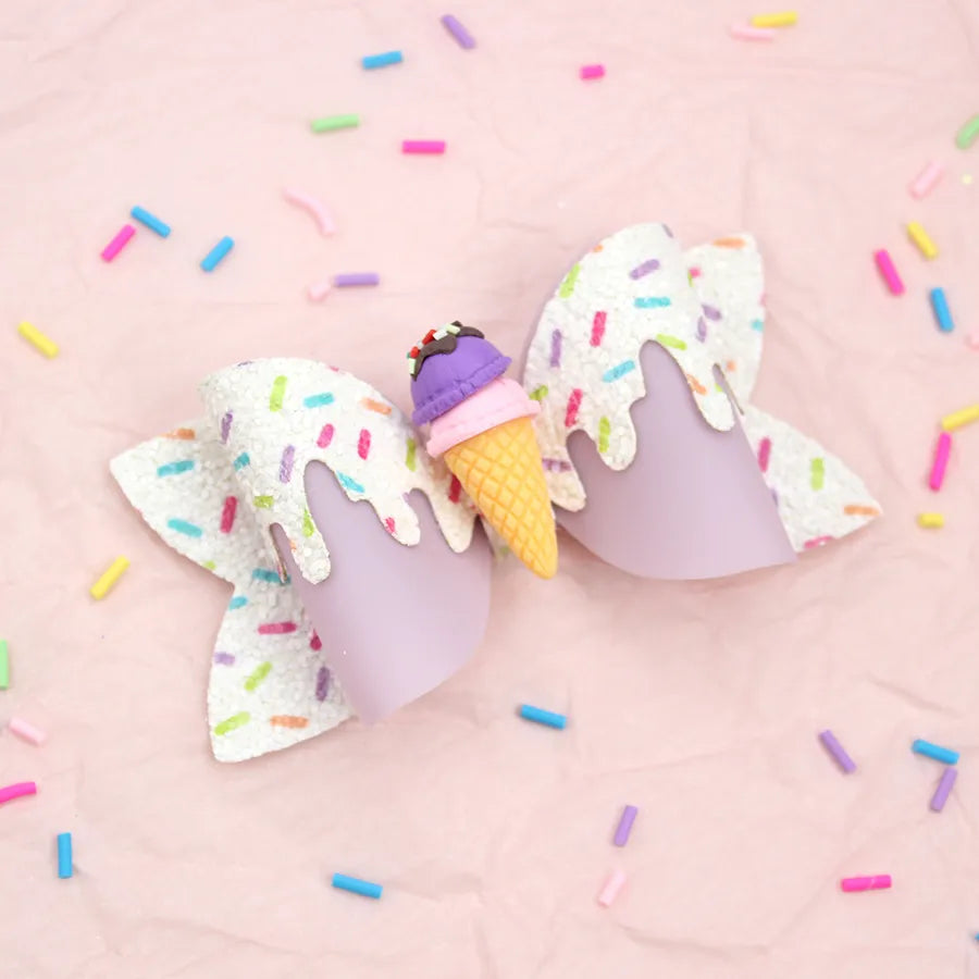 Amazon's New Donut Hairpin Children's Bow Hair Accessories Ice Cream Cream Candy Color Girl Hairpin
