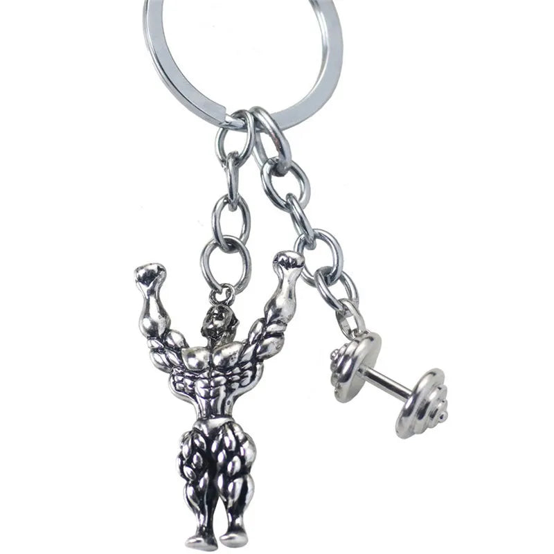 fashion creative fitness dumbbell keychain metal backpack buckle