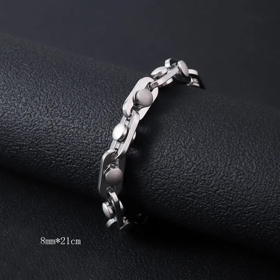 Hip-Hop Geometric 201 Stainless Steel Plating Men's Bracelets Men Chain Bracelets