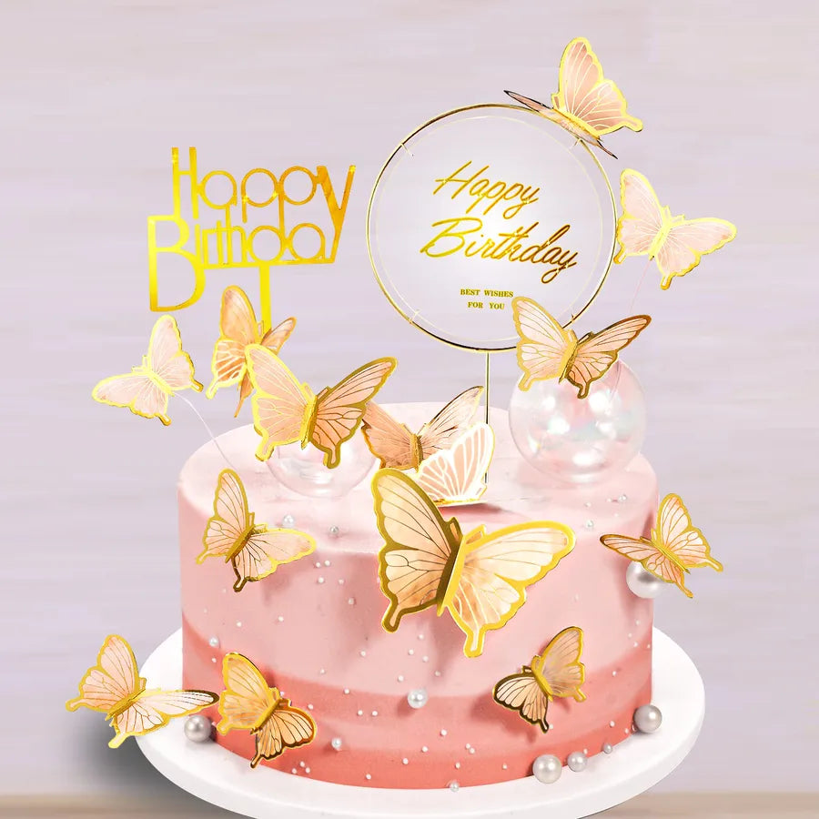 birthday fairy style cute letter butterfly paper birthday cake decorating supplies