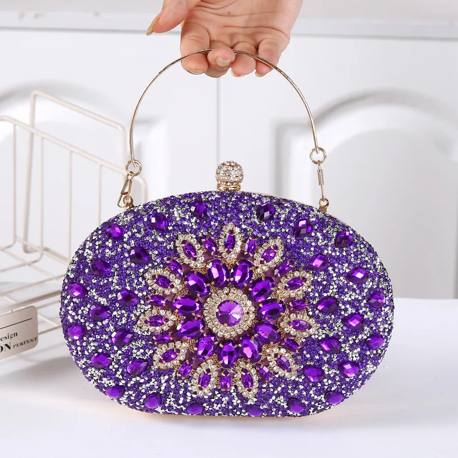 Pu Leather Printing Oval Evening Bags