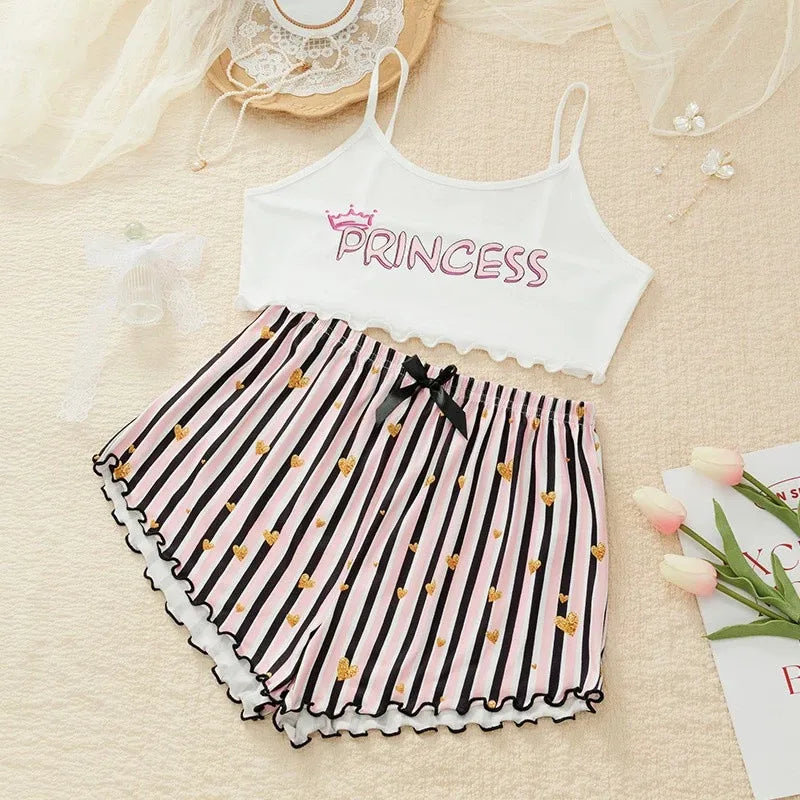 wish Europe and the United States    selling printed suspenders tube top shorts home clothes