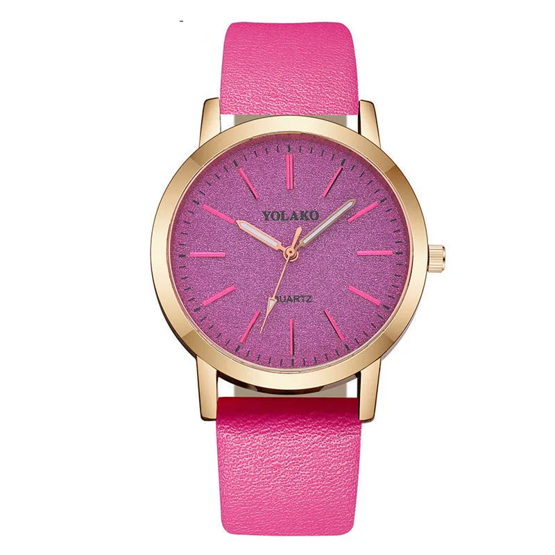 Casual Solid Color Buckle Quartz Women's Watches