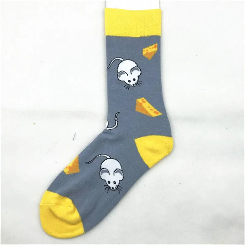 unisex casual geometric cotton crew socks a pair