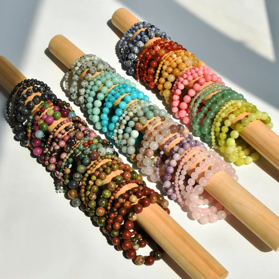 Elegant Geometric Solid Color natural stone Bracelets In Bulk