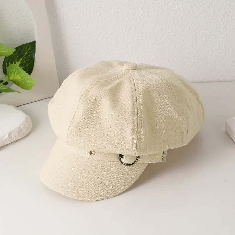 Women's Adults Simple Style Commute Solid Color Curved Eaves Newsboy Cap