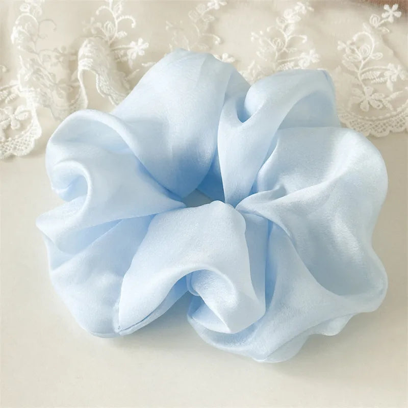 Elegant Lady Simple Style Women's Solid Color Gauze Hair Tie