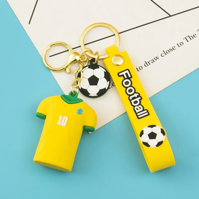 fashion letter football pvc unisex bag pendant keychain 1 piece