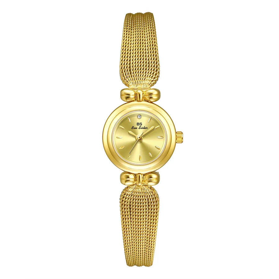 Elegant Simple Style Solid Color Single Folding Buckle Quartz Women's Watches