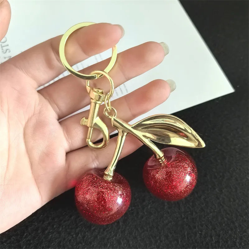 1 Piece Cute Modern Style Cherry Alloy Resin Women's Bag Pendant Keychain