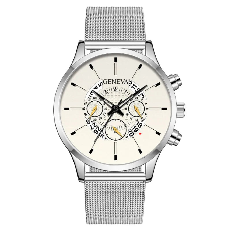 Simple Style Streetwear Color Block Buckle Quartz Watch Men's Watches