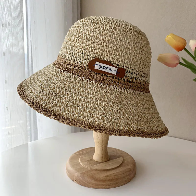 Women's Casual Style Basic Solid Color Big Eaves Straw Hat