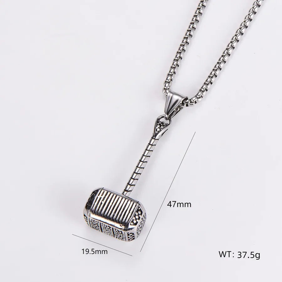 Wholesale Jewelry Exaggerated Round 304 Stainless Steel Pendant Necklace cable chain