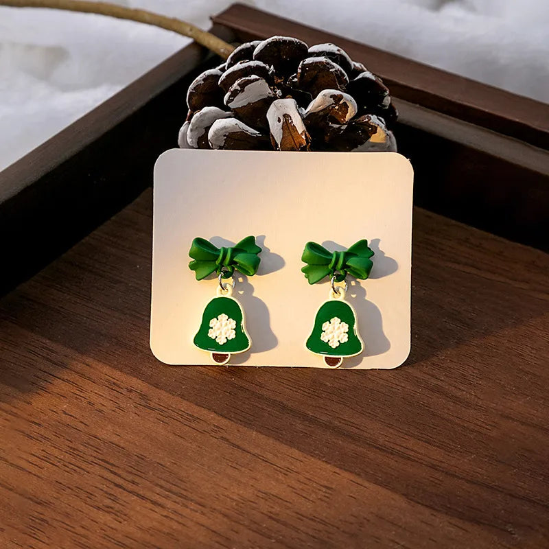 1 Pair Christmas Cute Penguin Santa Claus Christmas Socks Plating Alloy Drop Earrings