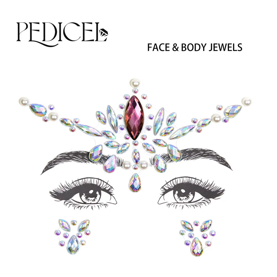 Multicolor Rhinestone Tattoos & Body Art 1 Piece