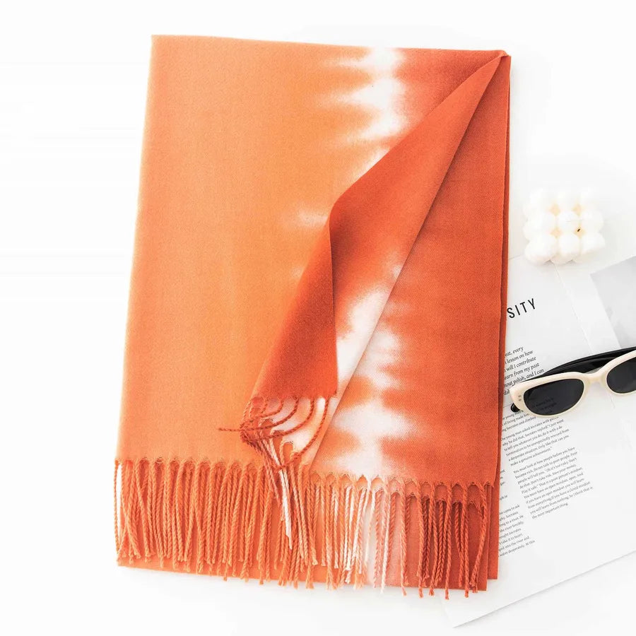 Women's Casual Multicolor Imitation cashmere Tassel Scarf